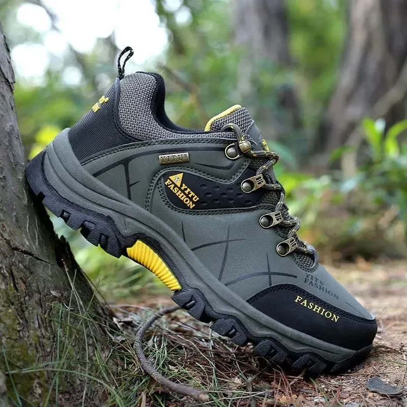 Sneakers Kulit Baharu Kasut Kasual Lelaki Bernafas Kasut Berjalan Selesa Tidak Licin Di Luar Ruangan Kasut Kembara Fesyen — image 2