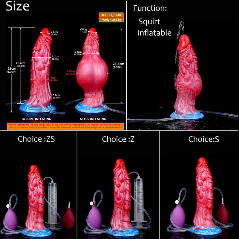 Silikon Şişme Boşalma Düğüm Yapay Penis Ayarlanabilir Çevresi Fışkırtma Fantezi At Penis Yetişkin Seks Oyuncakları Anal Dilatör — image 14