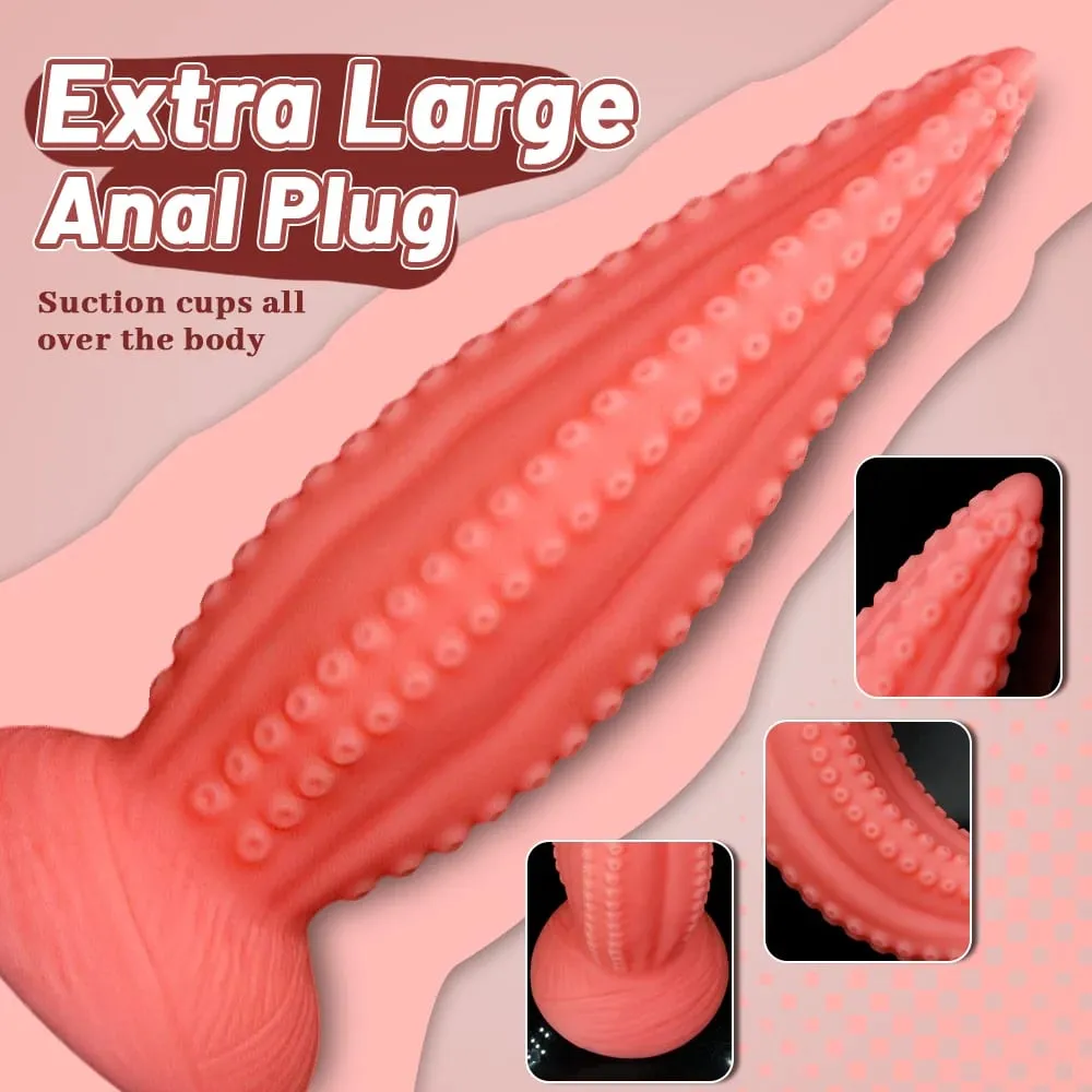 5 Sizes Big Anal Dildos Soft Silicone Long Butt Plug Monster Dildo Huge Pink Tentacle Dildo Masturbate Sex Toys for Women Men