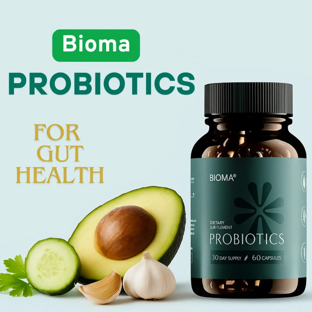 Santé digestive Soutien intestinal probiotique pour hommes et femmes avec xylooligosaccharides, tributyrine et bifidobactérie - 60 capsules — image 2