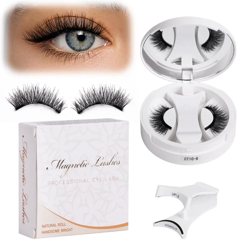 Kit de cils magnétiques doux, aspect naturel, 3D, faciles à appliquer, réutilisables, sans colle nécessaire pour le maquillage des yeux