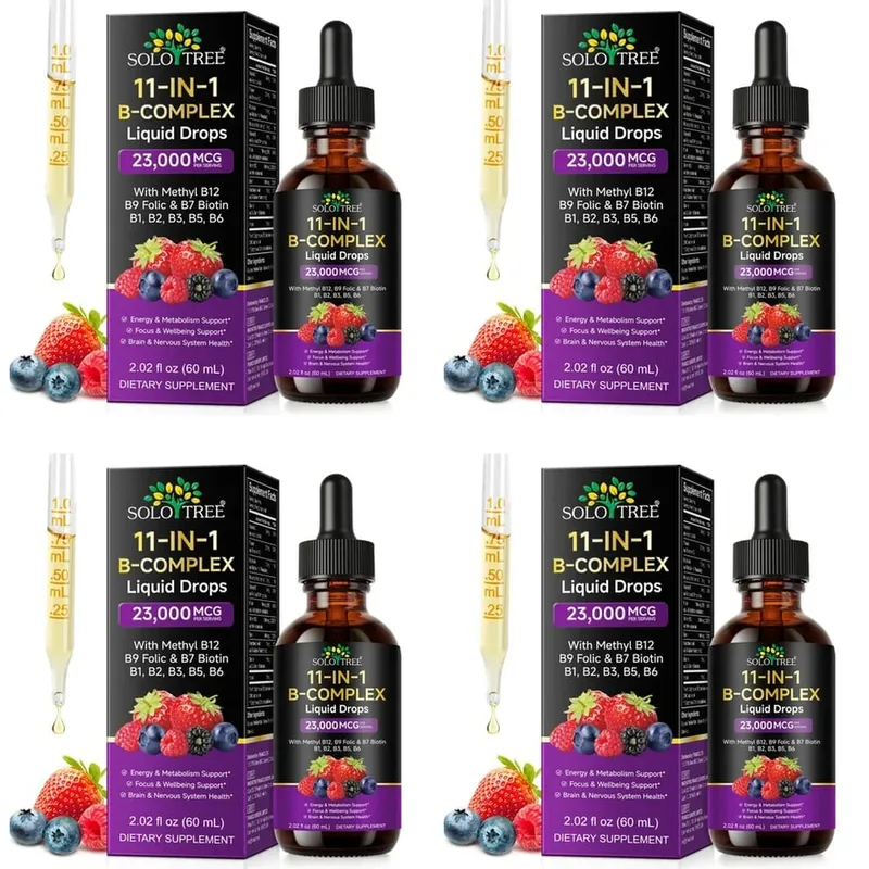 B-Complex Liquid Drops 11-in-1 Methyl B12 Folate Biotin For Energy Focus & Brain Nervous Support Formula Adult 60ml — image 11