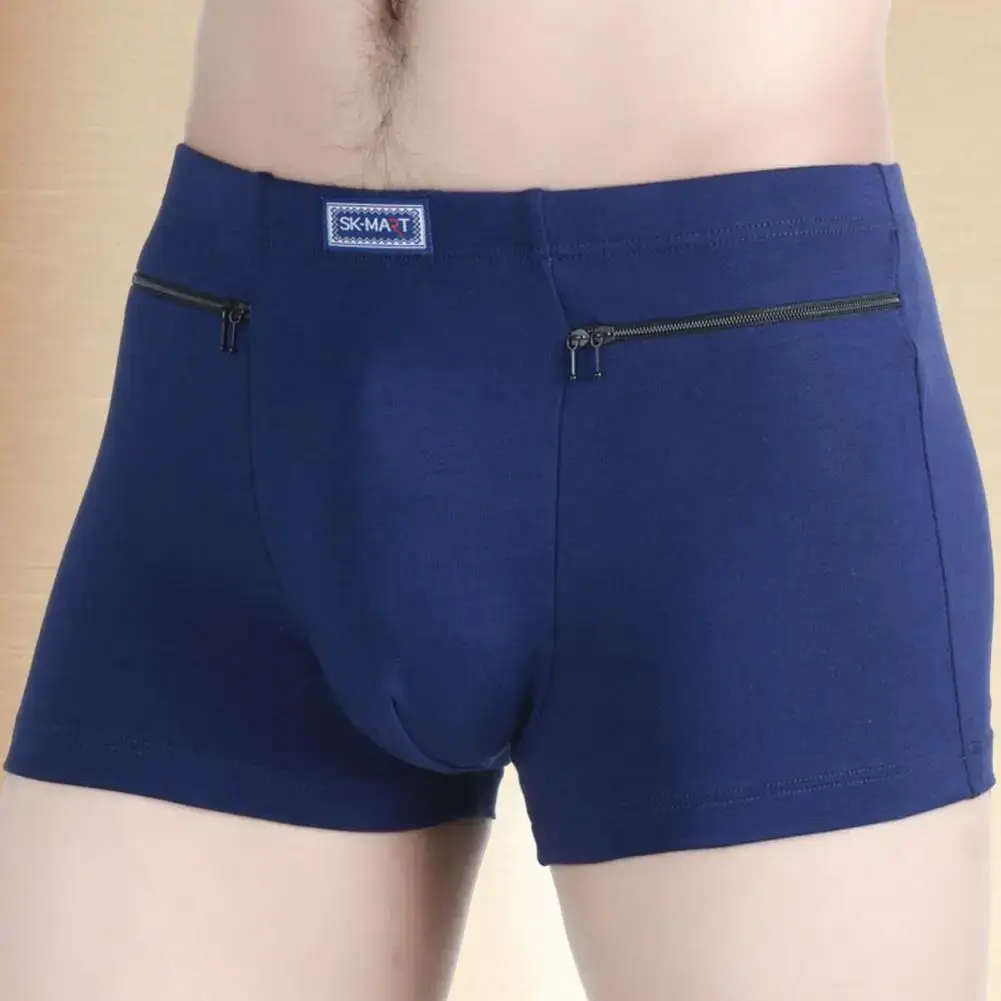 Tasche da uomo Slip antifurto Boxer Mutandine elastiche senza cuciture Tinta unita U-Bump Pantaloncini maschili Mutande Abbigliamento quotidiano — image 3