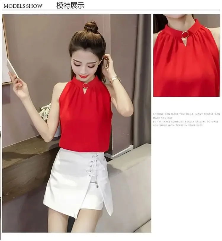 Elegant Sleeveless Solid Simplicity Loose Youth Vest Tops Women Clothes Summer All-match Temperament T Shirts Sexy Office Summer — image 8