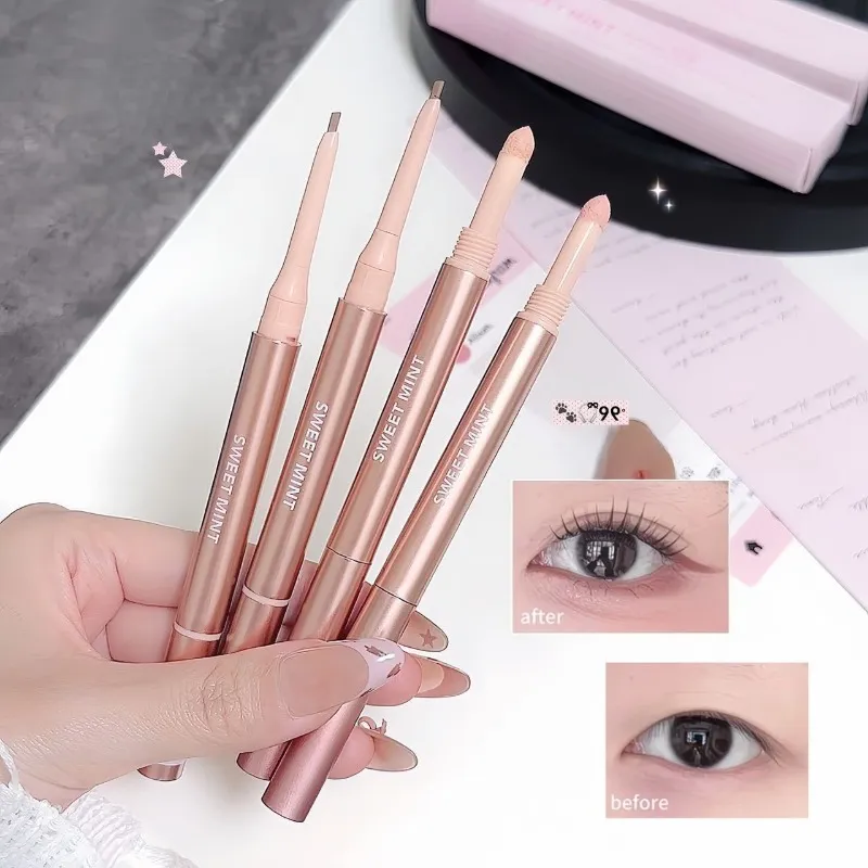 Crayon Eyeliner en ver à soie couché à Double extrémité, imperméable, naturel, 3D, éclaircissant, ombre, stylo, maquillage pour les yeux, Contour aegyosal — image 2