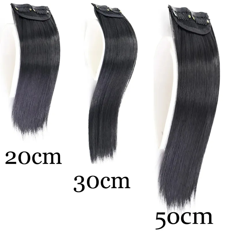 Synthetic Invisable Seamless Hair Pads Clip In One Piece 2Clips Increase hair volume Hair Extensions Top Side Cover Hairpiece — image 6