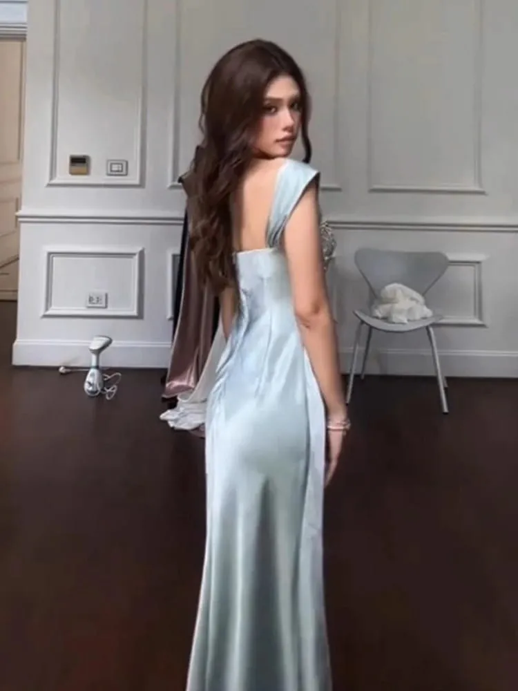Nibber فستان بحزام أنيق المرأة منخفضة الرقبة المرقعة مساء كلاسيكي مثير وصمة عار عيد الحب يؤرخ سليم Coquette طويل Bodycon — image 4