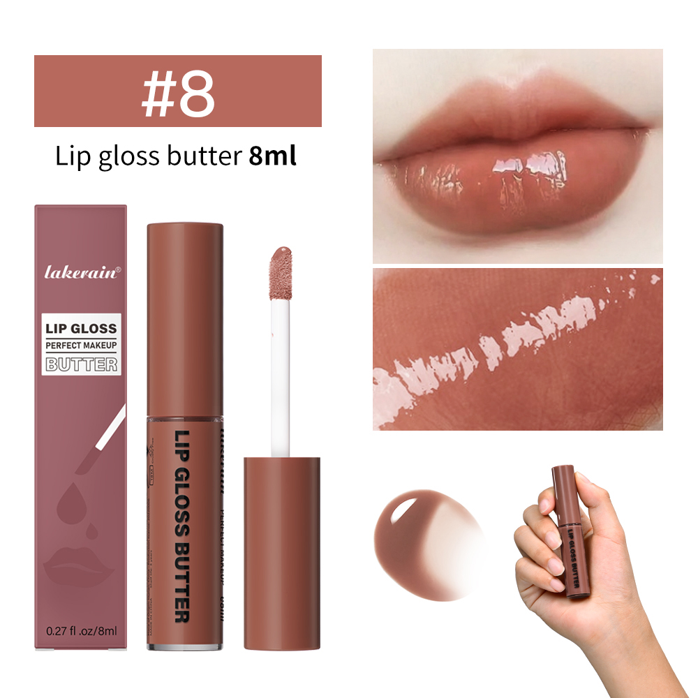 8ml Butter Non-stick Cup Gloss Lip Gloss Moisturizing Mirror Lip Gloss Holdbar farve Lip glaze Dye Lip Liquid Makeup For Damer — image 13