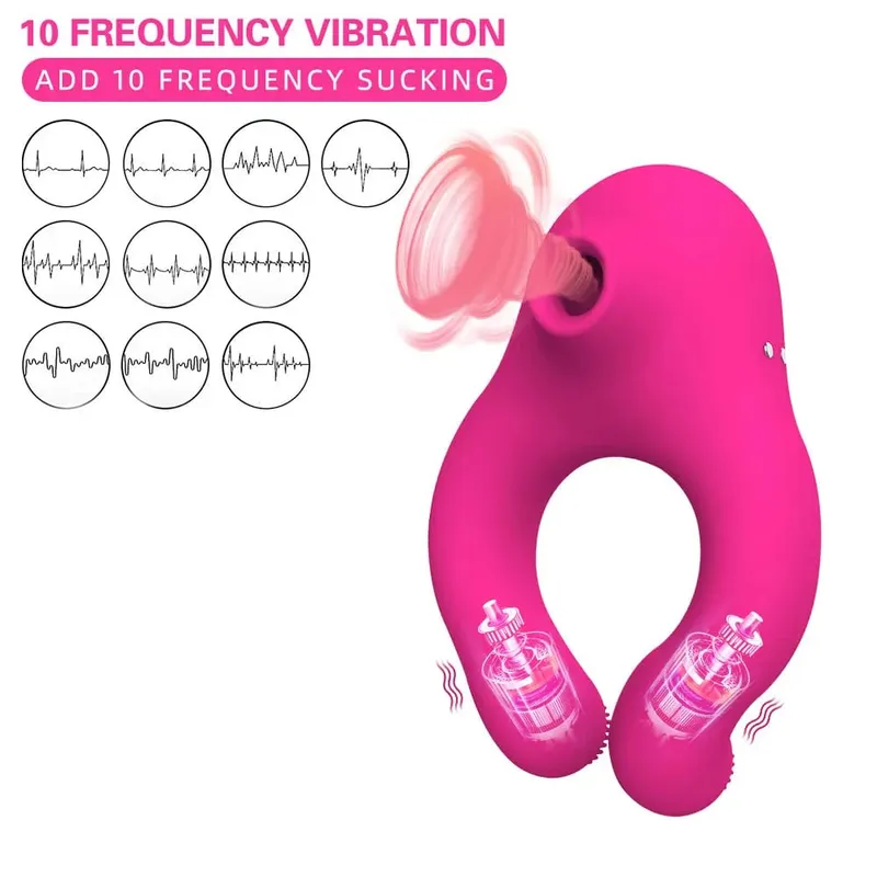 Eiaculazione ritardata Anello del pene Sex Shop Materiale morbido Anello del rubinetto Succhiare stimolatore del clitoride Massaggiatore dello scroto Giocattoli del sesso per le coppie