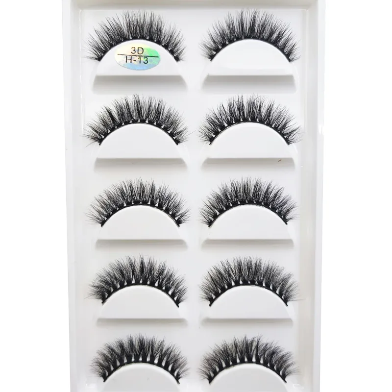 5 쌍 3D 밍크 가짜 속눈썹 부드러운 속눈썹 고양이 눈 속눈썹 메이크업 Faux Cils Cilios Maquiagem H13 MINI CAT E01