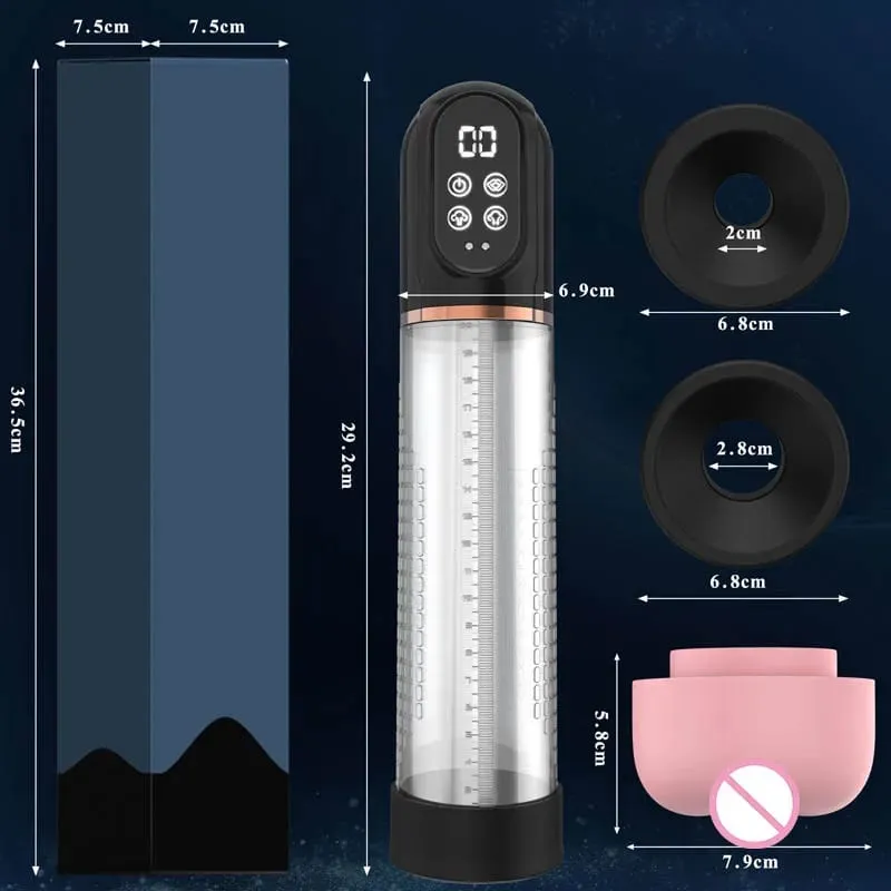 Pompa elettrica per il pene IPX7 Aspirazione impermeabile Estensore del pene Dick Enlarger Vuoto Ingrandimento del pene Masturbatore per gli uomini Giocattoli del sesso — image 4