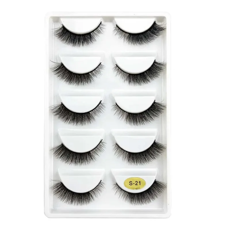 5 paires S03 aspect naturel 3D vison faux cils outils de maquillage Style moelleux eau vison fourrure faux cils pour le maquillage des yeux — image 10