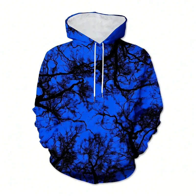 Sudaderas con capucha de árbol con estampado 3d multicolor para hombre, ropa con patrón de plantas, sudaderas con capucha de manga larga para calle al aire libre — image 2