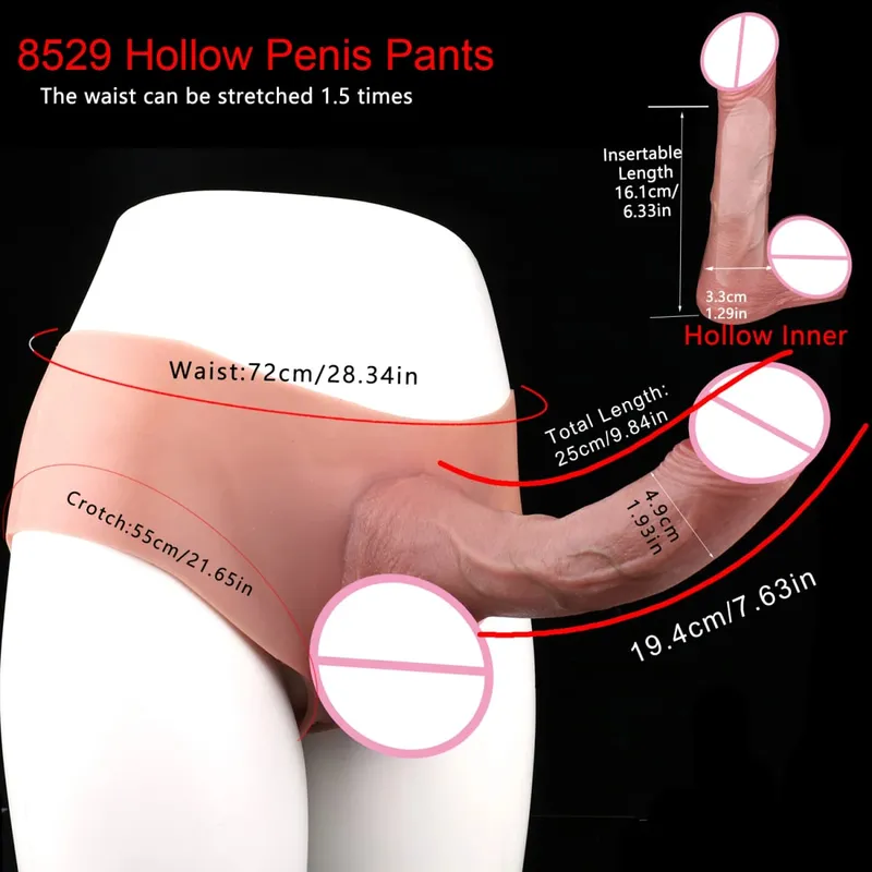 Duże, puste spodnie silikonowe typu Dildo Premium, nadające się do noszenia, hiperrealistyczne, wkładane nakładki na penisa, intymne zabawki do noszenia dla dorosłych — image 12