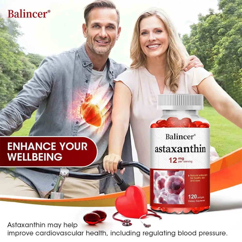 Astaxanthin 12mg - Supports Eye Health Joint Health Internal Circulation Skin Health Boosts Immunity Improves Digestion — image 3