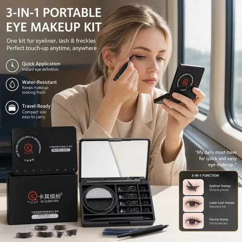 Tampon de maquillage pour les yeux, Eyeliner étanche 3 en 1, Portable, durable, anti-taches, Ultra-fin, naturel, pour les cils inférieurs, outils de maquillage — image 4