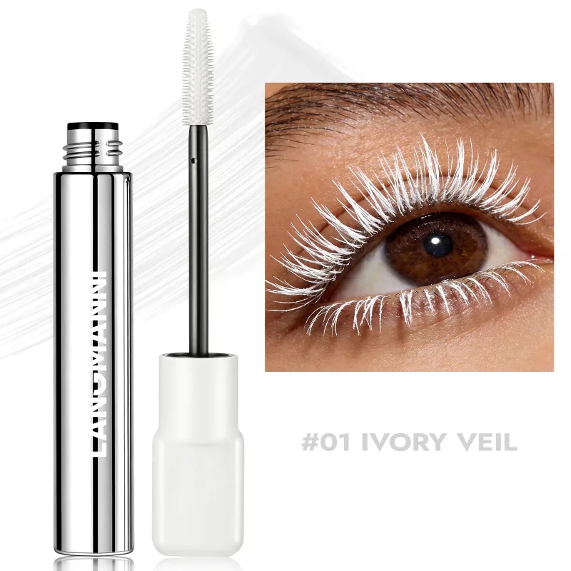 Il mascara blu colorato allunga l'estensione delle ciglia arricciatura in fibra spessa impermeabile verde bianco rosa nero cosmetici per il trucco degli occhi
