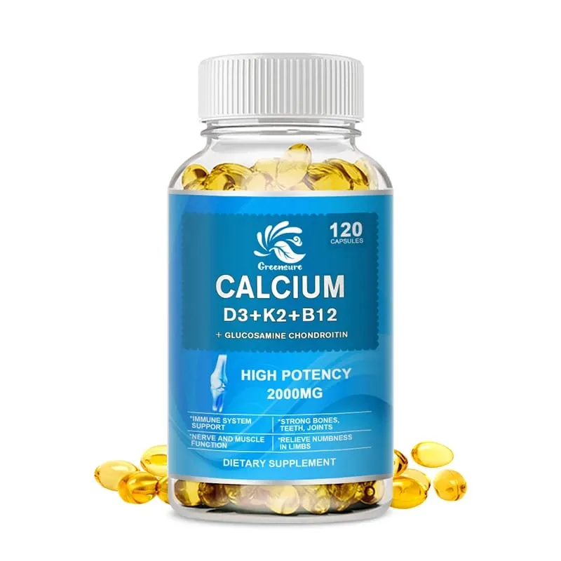 Calcium Vitamin D3 Plus with B12 K2 - High Potency Food Based Immune - Support Bone Health & Mood Balance Supplement