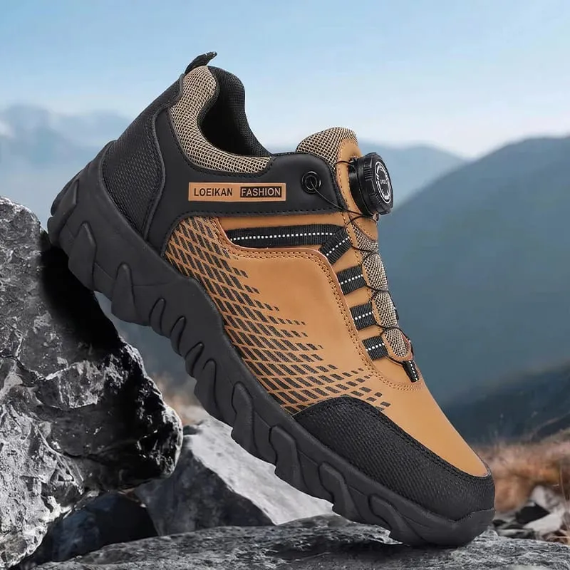 Herrenmode, lässige Turnschuhe, Drehschnallen-Design, Patchwork-Obermaterial, dicke, rutschfeste Sohle, tägliche Wanderschuhe — image 3