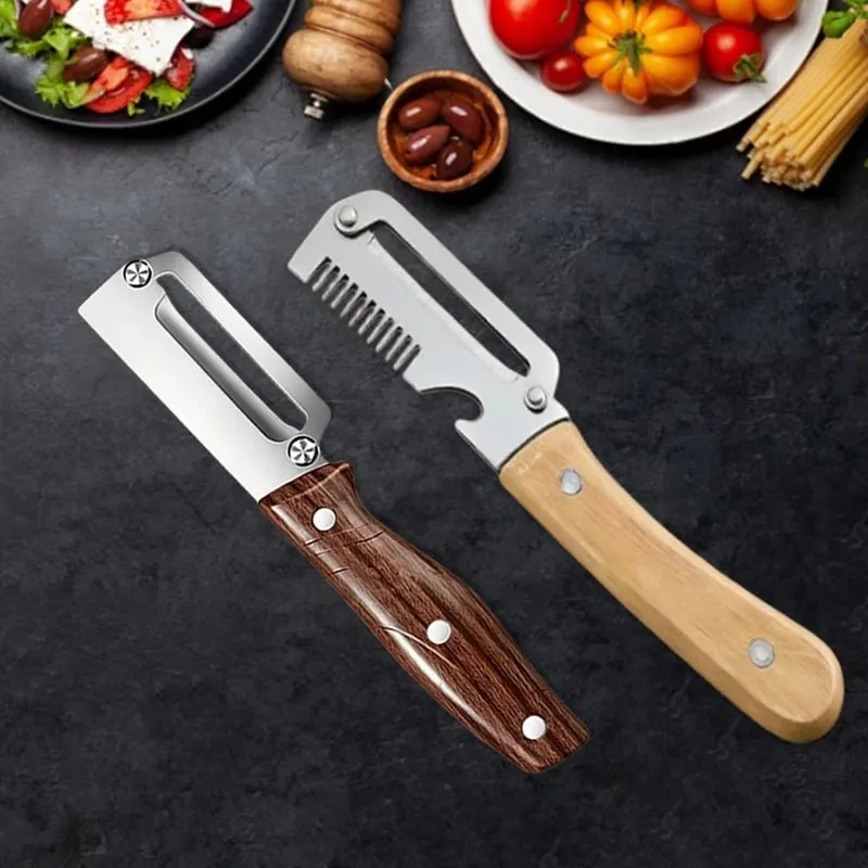2 pçs descascador de cozinha de aço inoxidável descascador de legumes para cortar cebolas cortar frutas legumes abóbora descascador específico ferramenta de cozinha — image 9