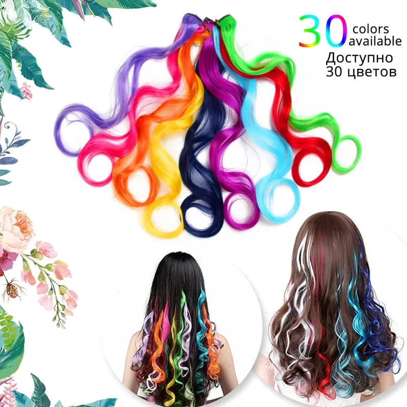 Leeons Synthetic Hair Extensions With Clips Heat Resistant Straight Hair Extensions Color Colored Black Hair Clip Womens 12G/Pcs — image 3