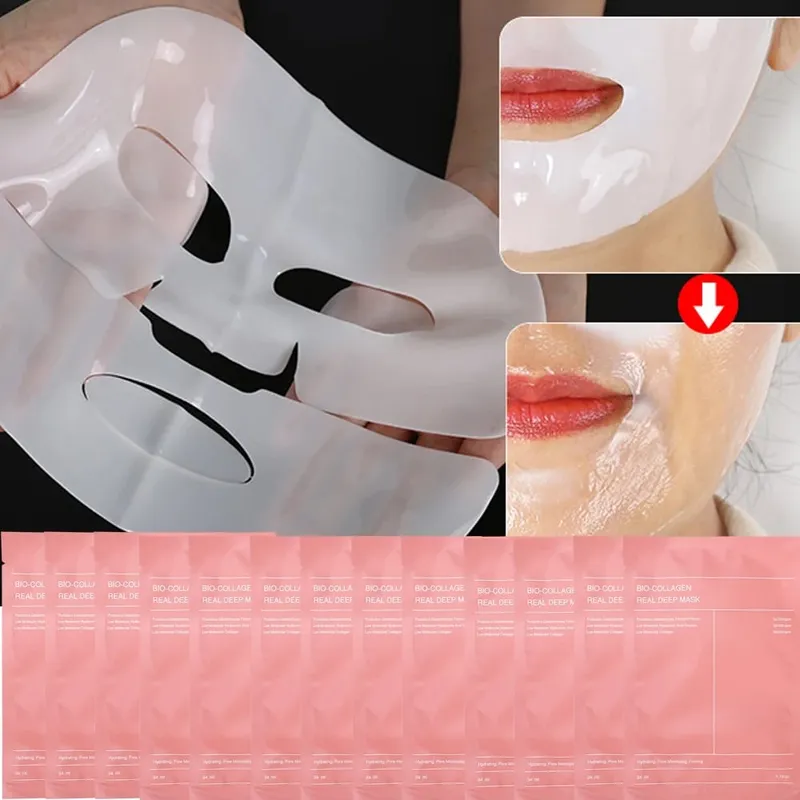 Masker Kolagen Terpisah Pelembap Menyegarkan Perawatan Kulit Cerah Kontrol Minyak Masker Wajah Hidrasi Dalam yang Lembut Riasan Korea — image 6