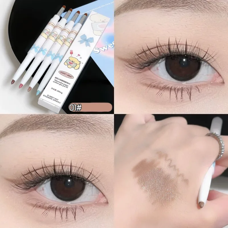 Silky Eye Liner Pensil Silkworm Shadow Pen Natural Matte Green Pink Pink Eyeliner Gel Mudah Diwarnai Alat Mekap Mata Kalis Air