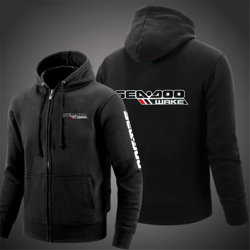 Sea Doo Seadoo Moto 2023 hommes nouveau manches longues coton couleur unie fermeture éclair sweats à capuche pour couple personnalisé sweat à la mode hauts — image 7