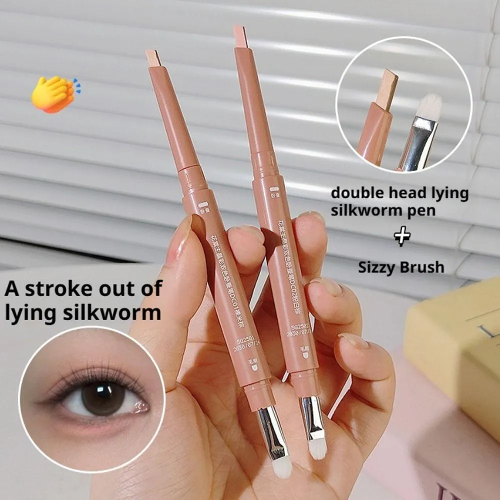 3 in 1 Double Ended Lying Silkworm Pencil Evidenziatore Pen Nude Liquid Contour Liner Eye Makeup Stick Con pennello per dettagli — image 1