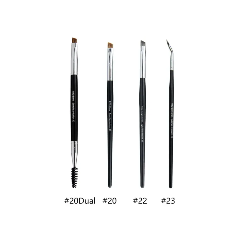 4 stk/sæt Pro Allover øjenskygge makeup børster Læbebryn Precision Concealer Blending Kuppelformet krøllet Smudge Highlight Make Up Brush — image 14