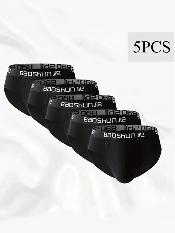 Sous-vêtements en coton pour hommes, 5 pièces, noirs, confortables, respirants, simples, à la mode, slips de sport décontractés, combinaison