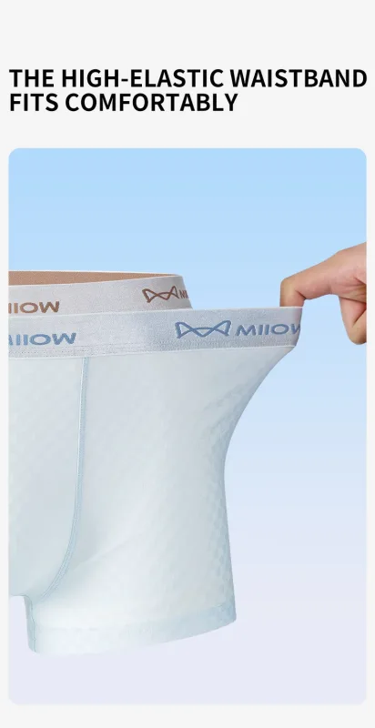 MiiOW 3Pcs Ice Silk Men Panties Mesh Breathable Mens Underpants 10A Antibacterial Crotch Men's Underwear Boxers Man Boxer Briefs — image 36