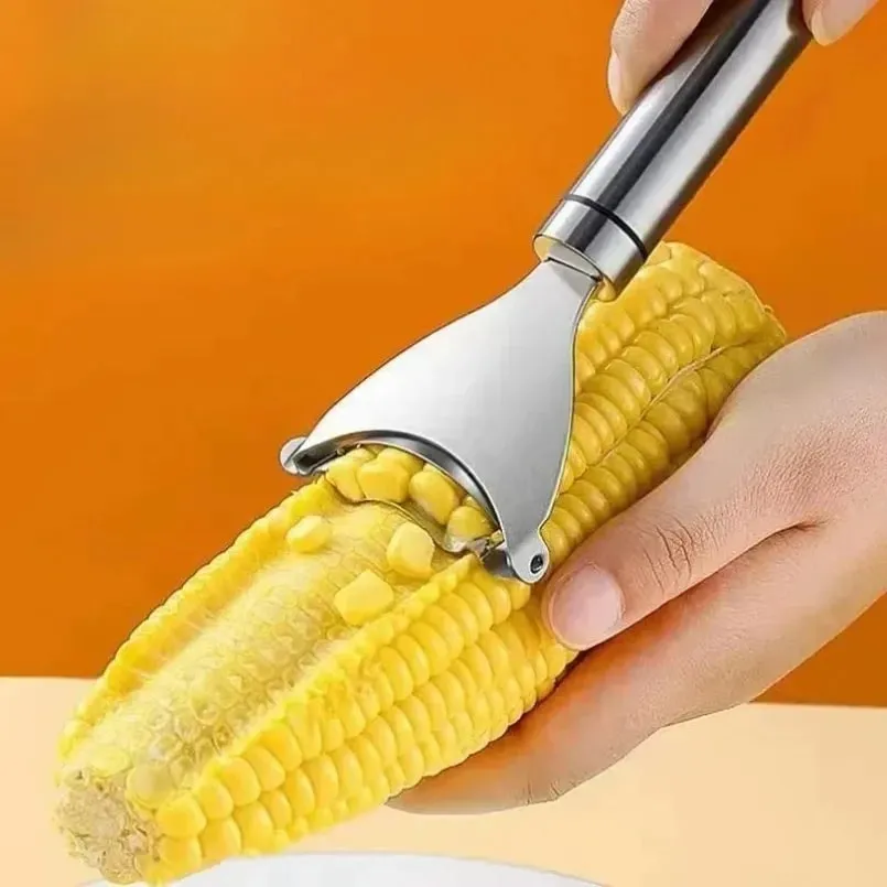 Corn Stripper Stainless Steel Manual Corn Planer Cob Stripper Reusable Corn Peeler Thresher Kitchen Fruit Vegetable Gadget Tool — image 2