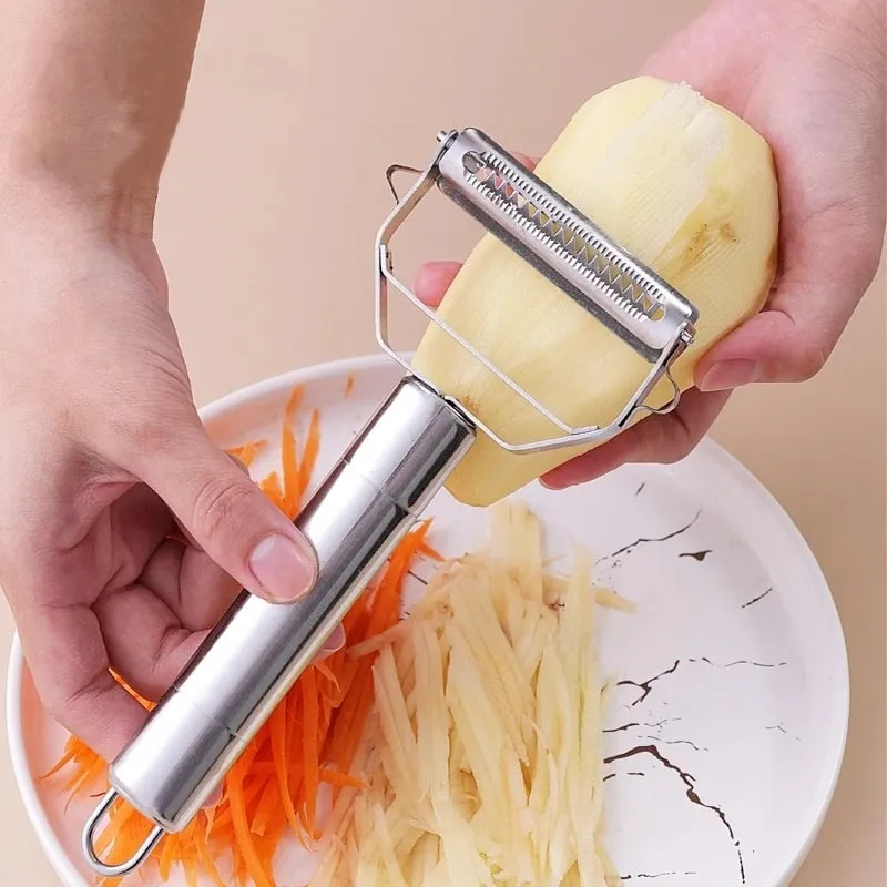 1 Pack Of Stainless Steel Peeler Kitchen Multifunctional Vegetable Cutter Fruit And Vegetable Tools Potato Carrot Melon Grater — image 2