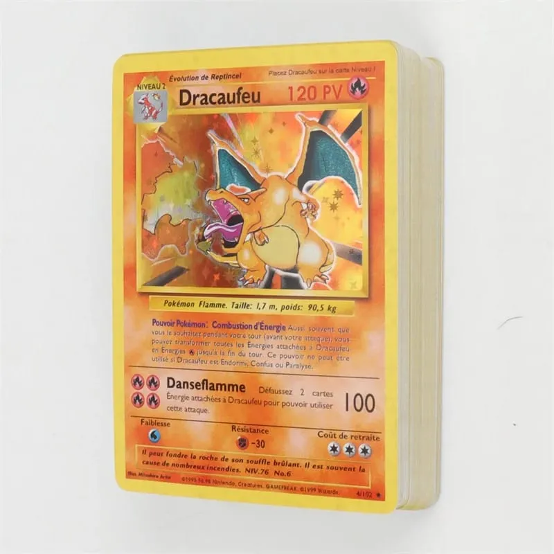 Franse versie 1996 jaar 1e editie Pokémon-kaart Charizard Pikachu Mewtwo Blastoise Verzamelkaart speelgoed 151 stuks in doos