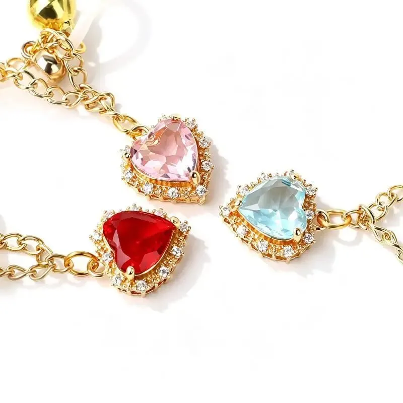 [NM]1 Pair Heart-shaped Gemstone Breast Clips Nipple Stimulator Sex Toys For Women Couple Nipple Clamps Adult Supplies[NM]