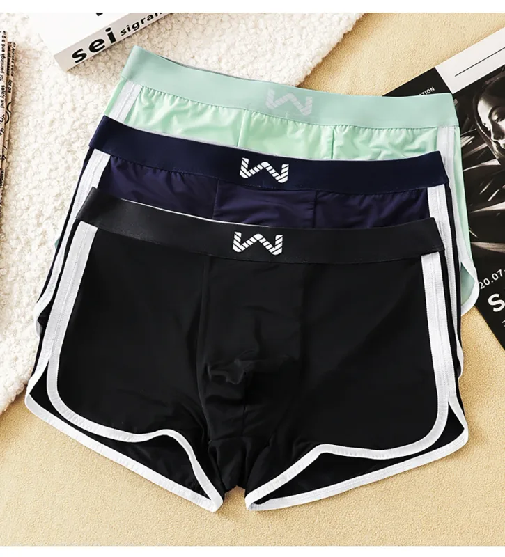 3st/pack Ice Silke Andas Antibakteriellt Mesh Herrkalsonger Stor Space Pouch Trosor Höga elastiska midjeband Boxer Homme — image 16