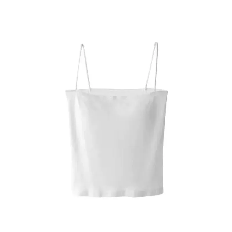 1pcs Womens Solid Thin Strap Tube Top Girls Slim Stretch Camisole Sleeveless Basic Layering Tank Vest Summer Ladies Daily Wear — image 11