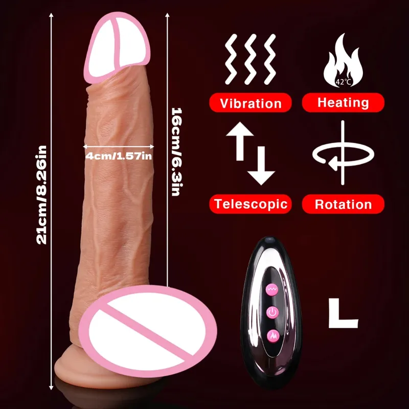 Sexy Thrusting Dildo Vibrátor Dálkové ovládání Olizování jazyka Klitoris Penis Sexuální hračky Vagina Pro ženy Masturbace Dospělé — image 7