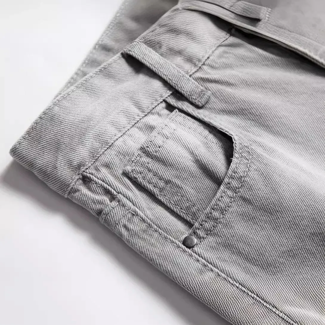 Jeans garçons droit déchiré enfants lavé poches en détresse Stretch décontracté Denim pantalon grands enfants Streetwear 2025 trou pantalon — image 4