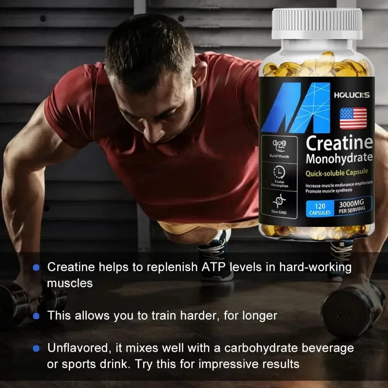 ซื้อ 1 แถม 1 ฟรี! Creatine Monohydrate 3000มก. อาหารเสริมสำหรับกล้ามเนื้อไร้ไขมันและประสิทธิภาพการลดไขมันและฟิตเนสโดยรวม วีแกน — image 4