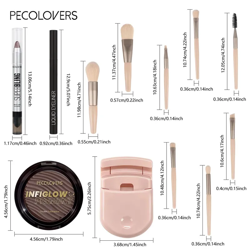 12 PZ/SET Shimmer Eye Shadow Pen & Palette Eyeliner Liquido Lash Bigodino Pennelli Trucco Occhi Impermeabile/Lunga Durata — image 5