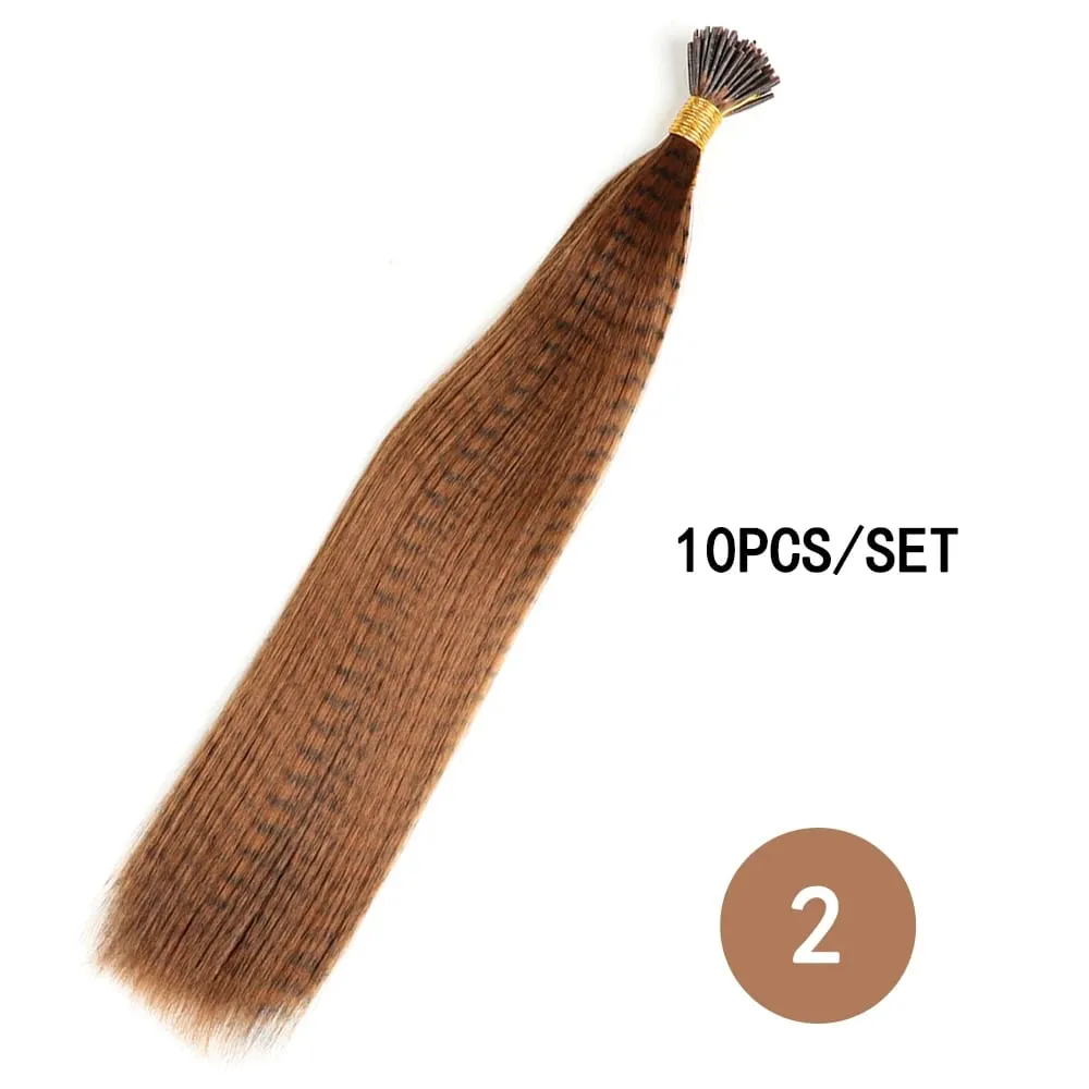 Estensioni dei capelli con piume sintetiche colorate 16 pollici 10 pezzi/pacco blu viola per le donne Parrucchino di piume Zebra Line — image 9