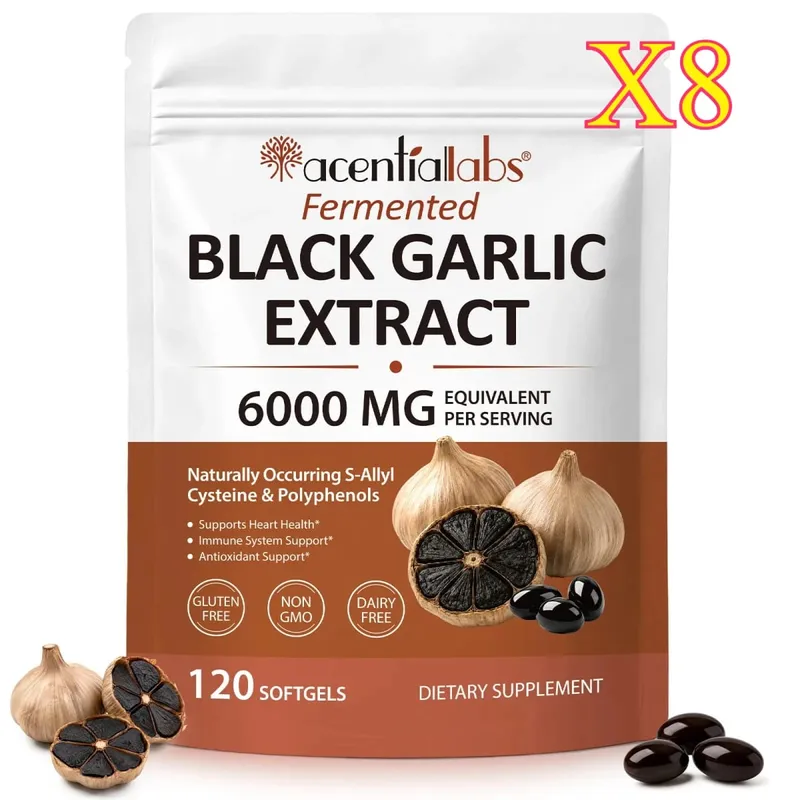 Estratto di aglio nero Softgel 600 mg Concentrato 10:1 per il benessere del cuore Supporto immunitario Equilibrio digestivo Vitalità 120 conteggi — image 13
