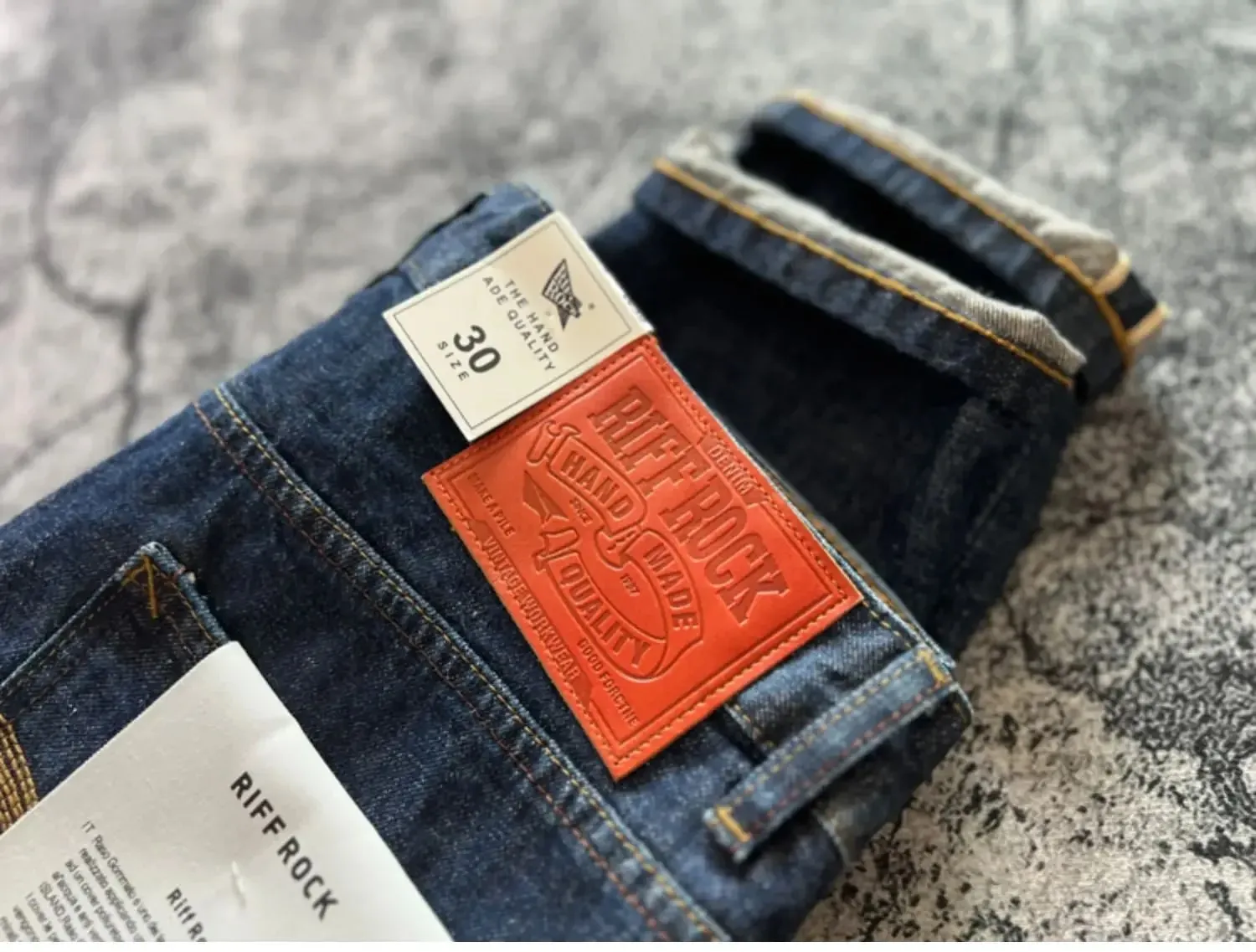 14oz Kualiti Tinggi 100% Kapas Satu Basuh Seluar Jeans Denim Biru Pedalam Mentah untuk Lelaki Red Selvedge Slim Seluar Lurus Vintaj Y2K Lelaki Belia — image 7