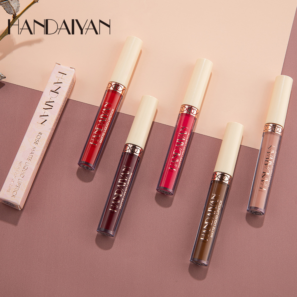 Rossetto liquido opaco nudo impermeabile Tazza antiaderente Tinta per labbra Trucco Rosso opaco Lucidalabbra Cosmetici Rossetti a lunga durata Trucco — image 6