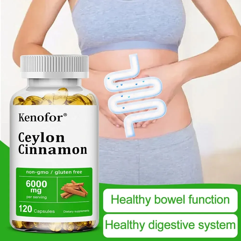 Integratore di cannella di Ceylon 6000mg - Supporto energetico e per la salute del cuore Antiossidante Non OGM e senza glutine - 30/60/120 Capsule — image 3