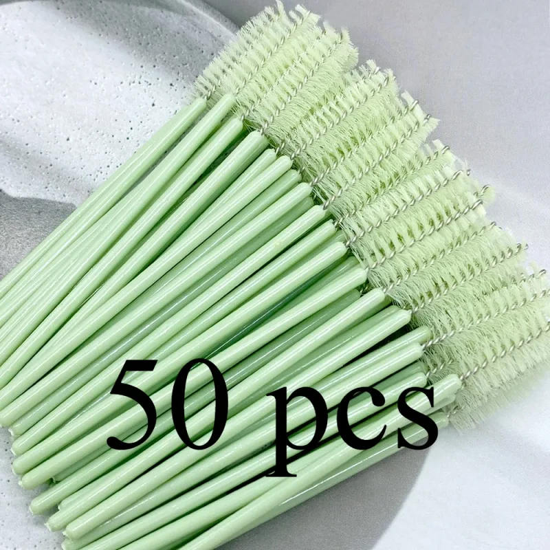 Zanse 50/500 pièces pinceaux à cils à sourcils bobines de cils baguettes de Mascara applicateur pour outil de maquillage d'extension de cils — image 8