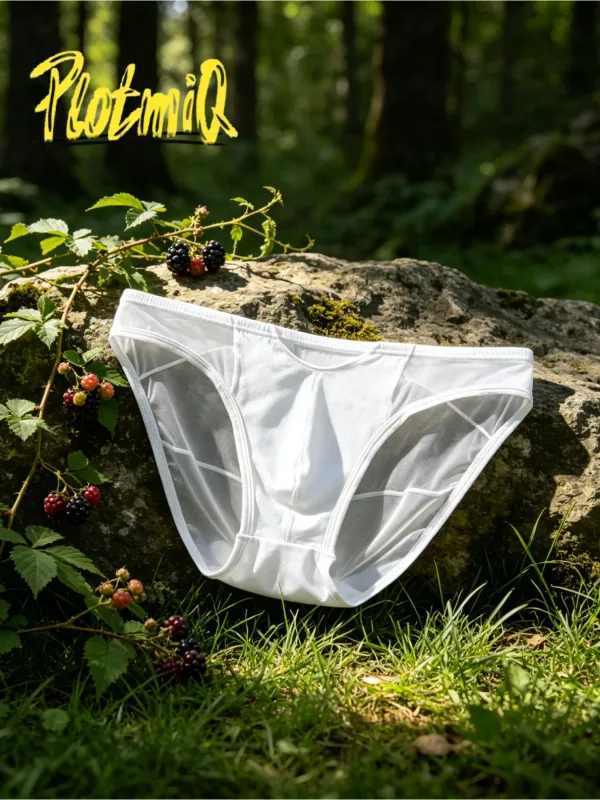 1PCS Lelaki Seluar Dalam Bikini Sheer Disambung Rekaan Panel Jala Hitam Bahan Anjal Lembut Seluar Dalam Lelaki Kontur 3D — image 3