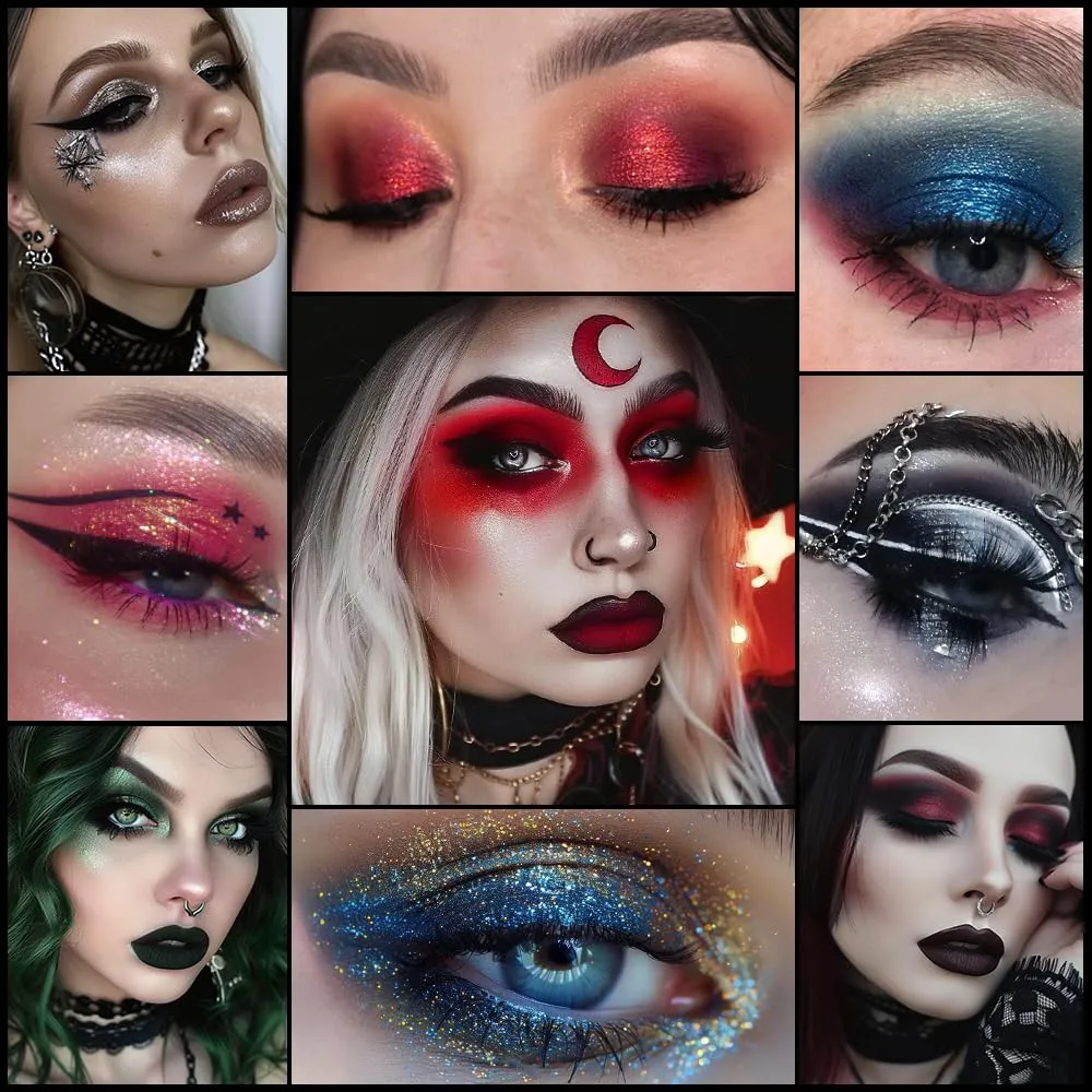 15 Colors Eyeshadow Palette Matte Shimmer Glitter Red Black Goth Eye Shadow Pallet for Halloween Lasting Eye Makeup — image 6